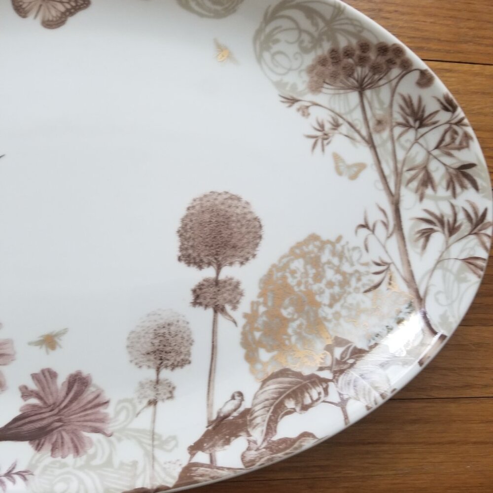 Ceramic Floral Serving Platter Charcuterie Plate - Picture 2 of 5